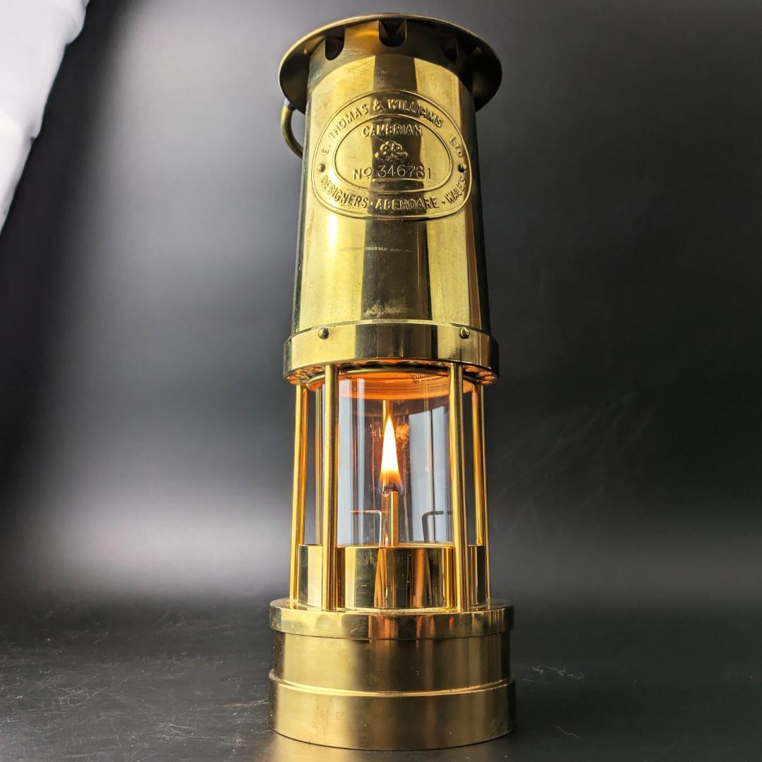 英国ウェールズ製ETW真鍮カンブリアン型マイナーズランプ 新品未使用テスト済み