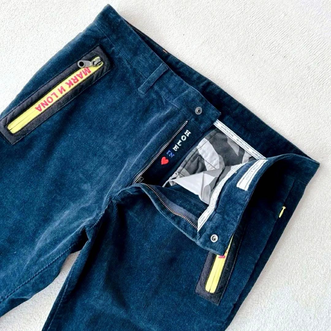 新品タグ付✨マークアンドロナ　コットンコーデュロイパンツ　　ゴルフ　ネイビー　L