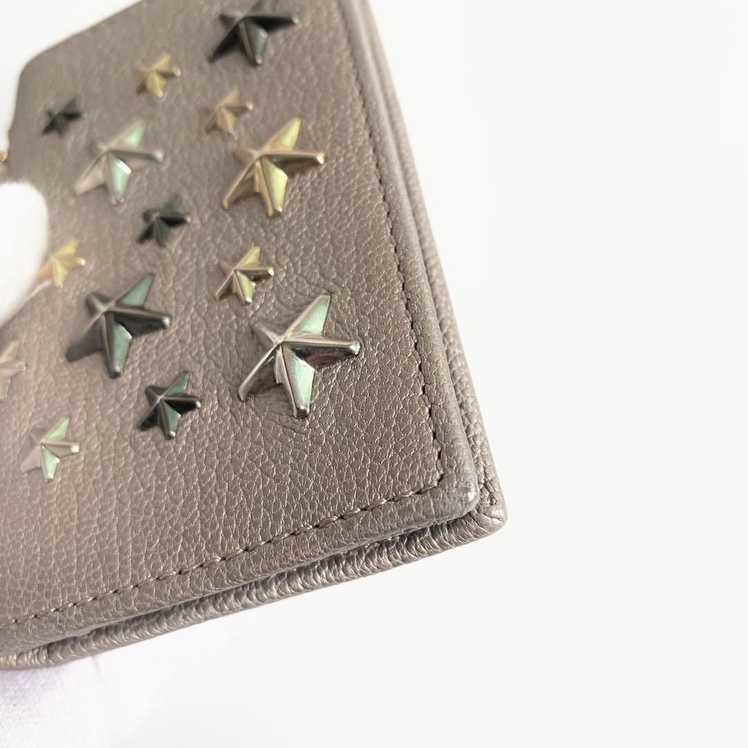 JIMMY CHOO 名刺入れ カードケース NELLO ライトカーキ