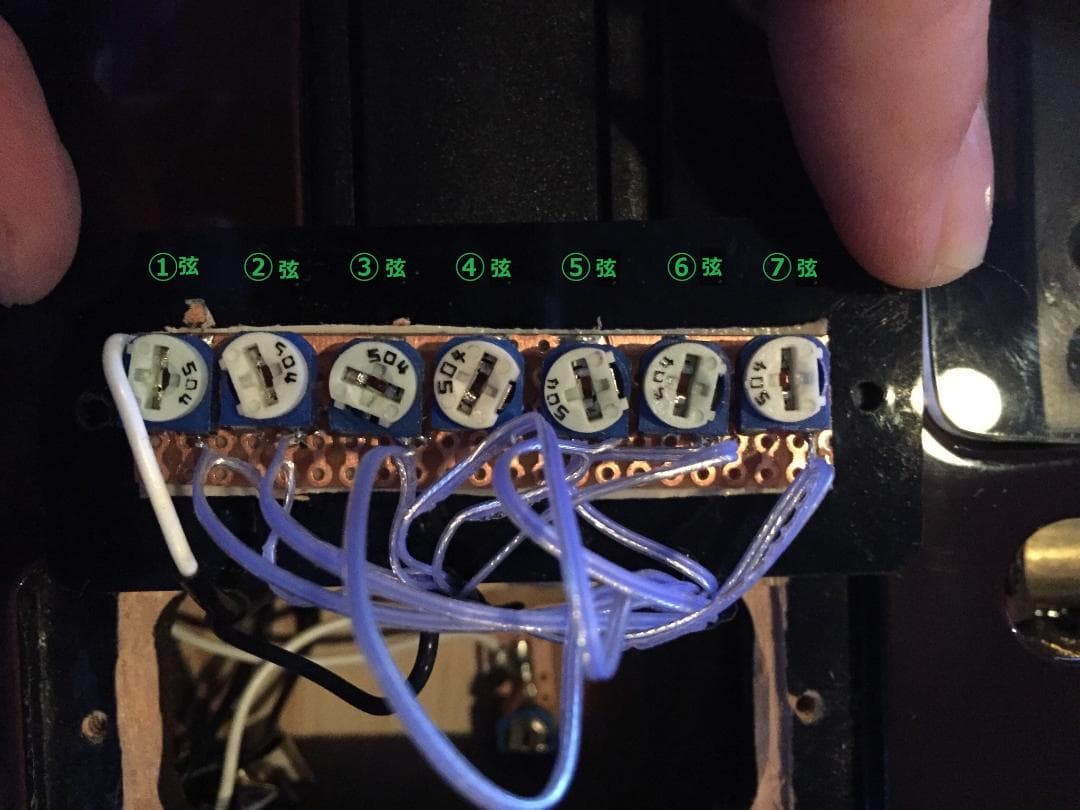 ヘッドレス ハイブリットナイロン弦 7弦ギター 志田工房オーダー品