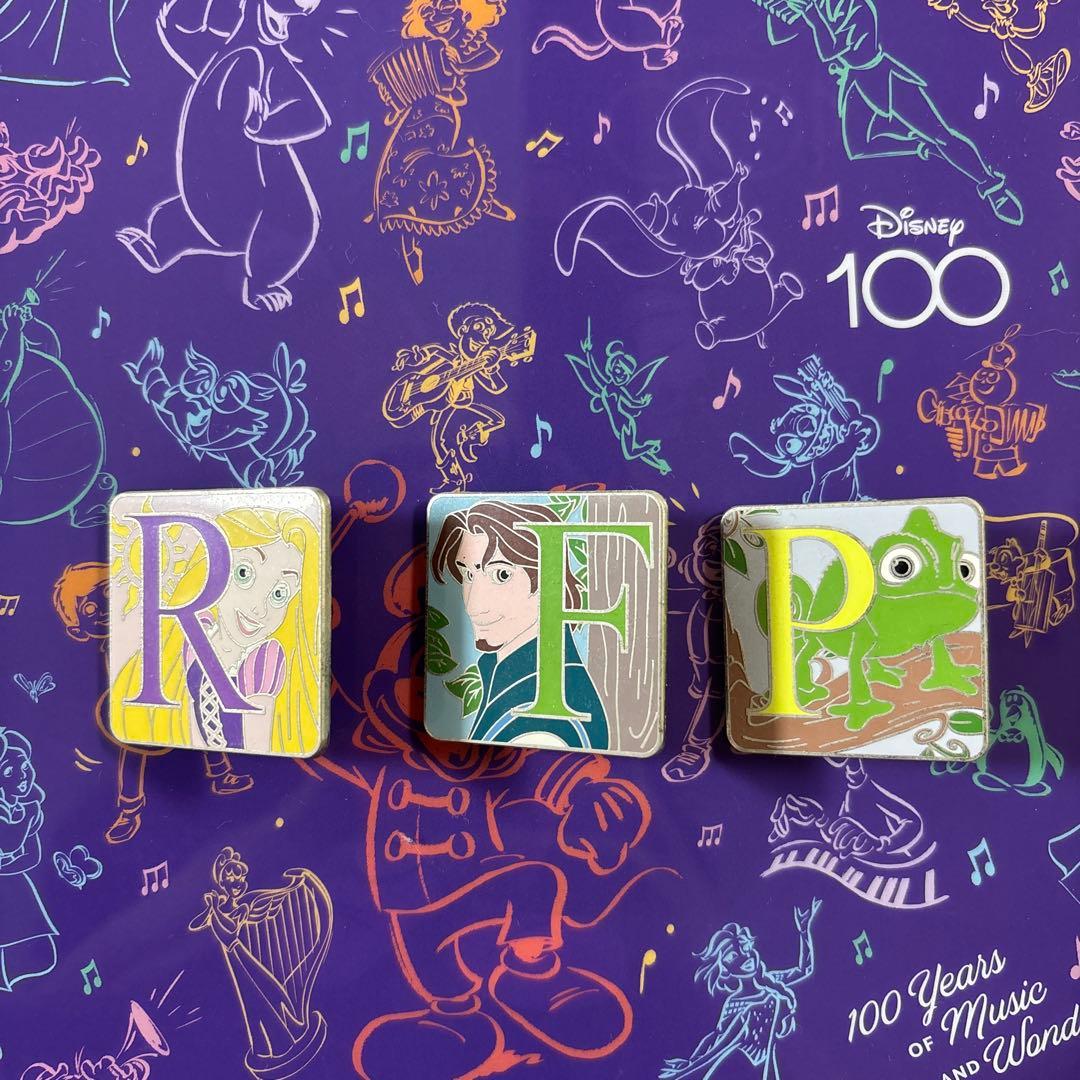 ラプンツェル　ユージーン　パスカル　アルファベット　ピンバッジ　ピントレ　LE