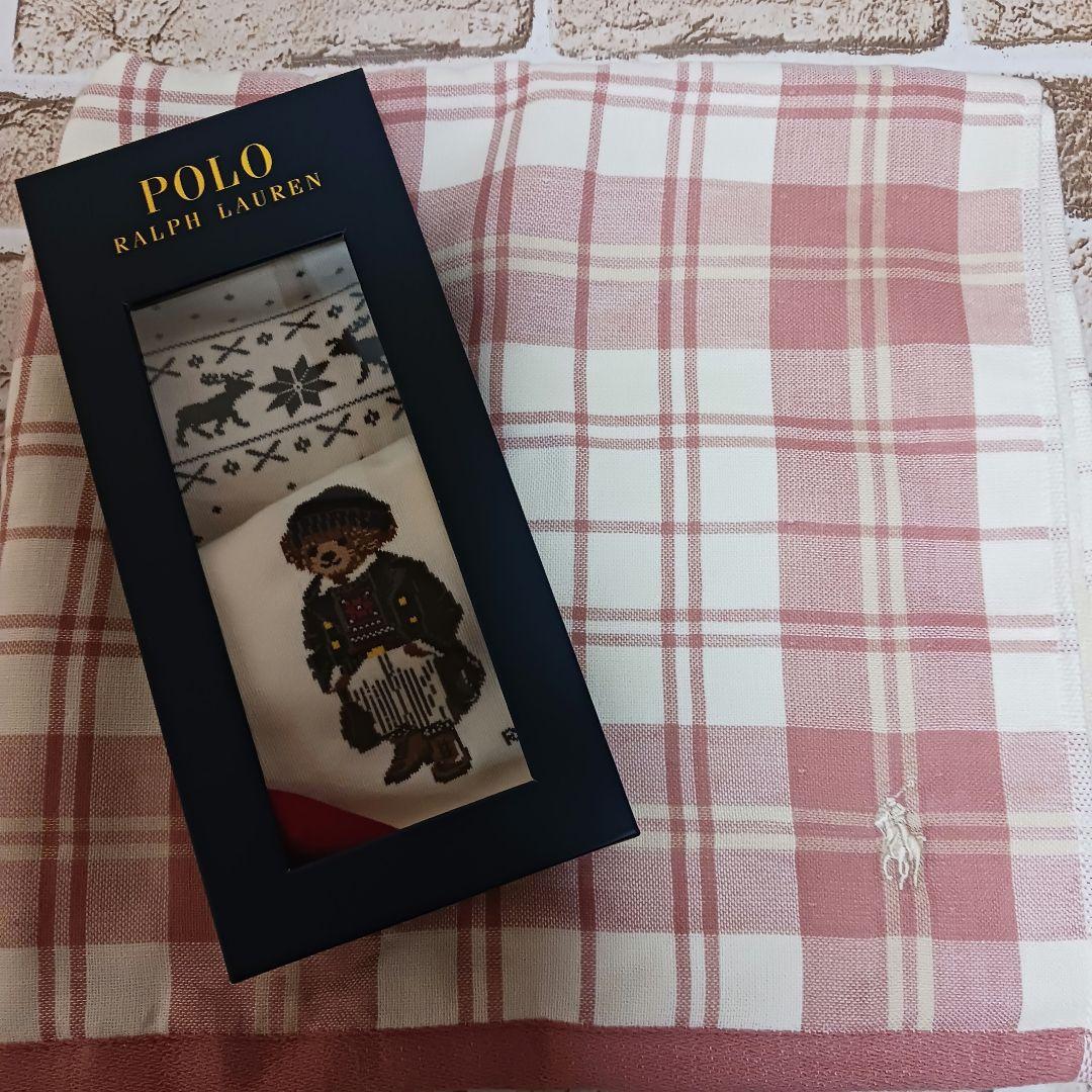 ラルフローレン　バスタオル　靴下　2足　ギフトBOX　袋