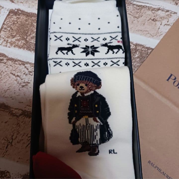 ラルフローレン　バスタオル　靴下　2足　ギフトBOX　袋