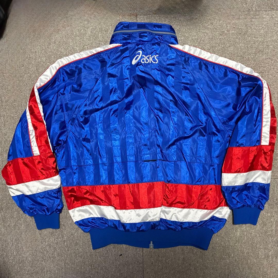 asics ウィンドブレーカー 上下　セット 青赤　トリコロール