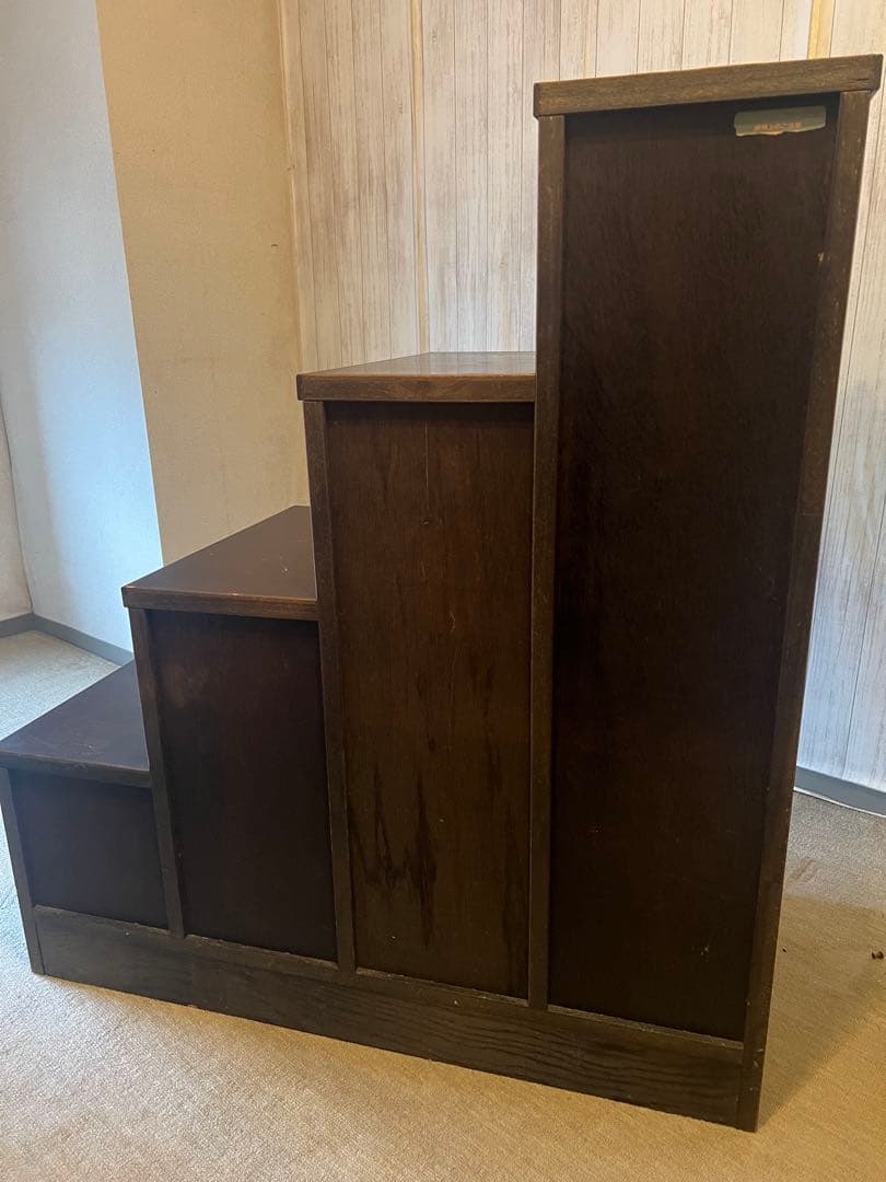 木製階段型箪笥 ダークブラウン