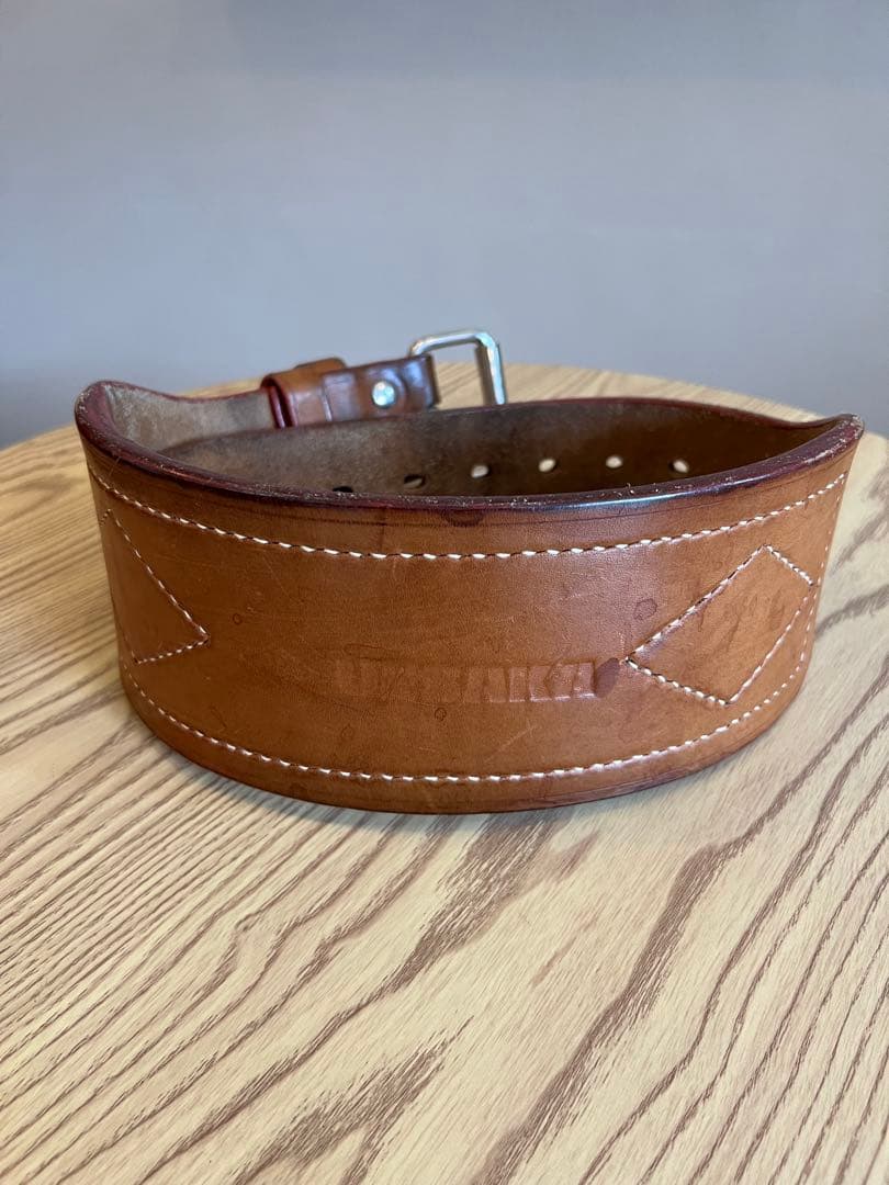 【希少】ウエサカ トレーニングベルト Sサイズ 本革 二重張り 1本ピン