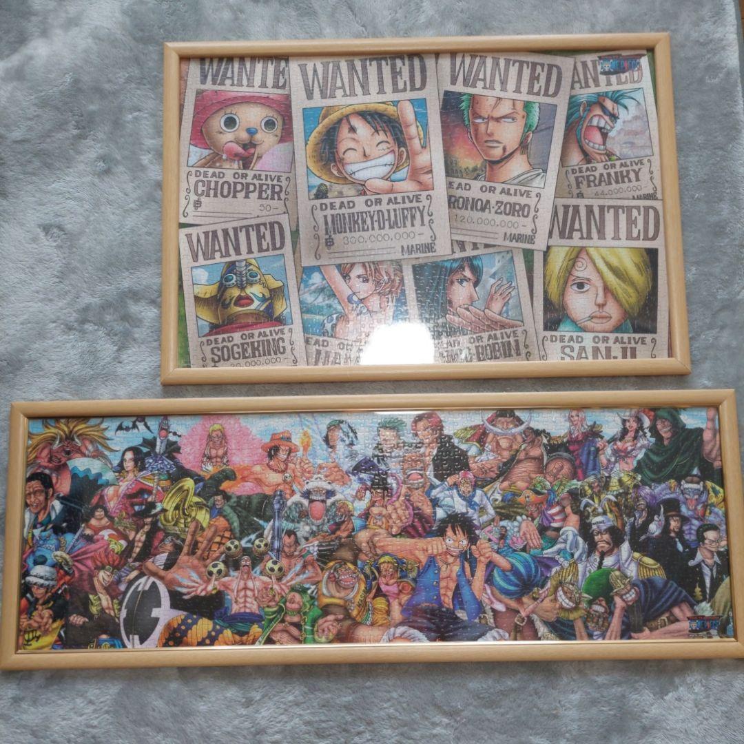 ✨️ワンピースパズル✨️完成品2個　額縁付き　尾田栄一郎先生　ルフィ　アニメ
