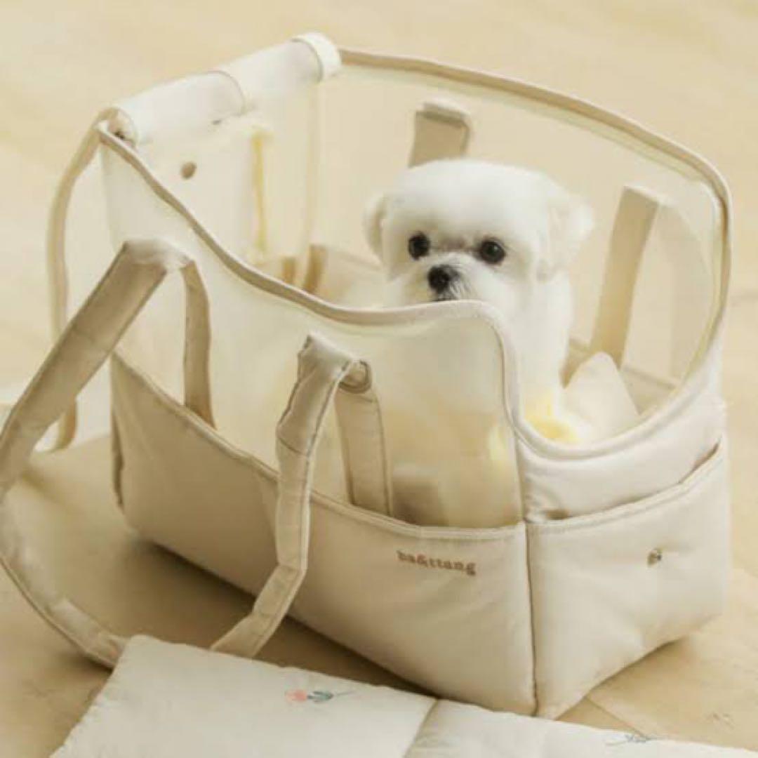 ba&ttang メッシュキャリーバッグ ベージュ　Lサイズ