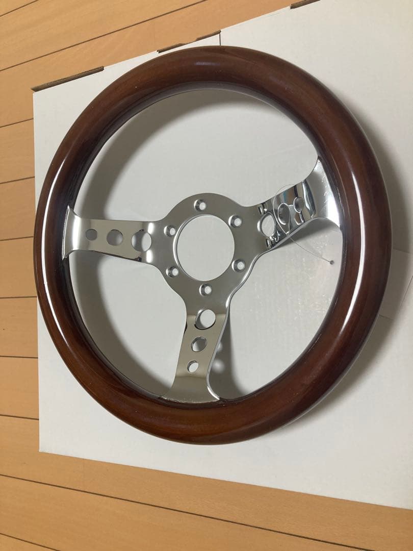 当時物 デッドストック 新品 小径ステアリング 29 パイ ウッド 29cm