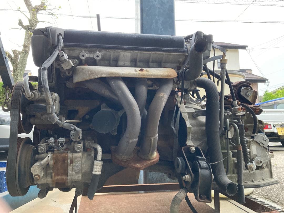 メ*ル様 引き取り限定 トヨタ 4AG エンジン本体 AT付き