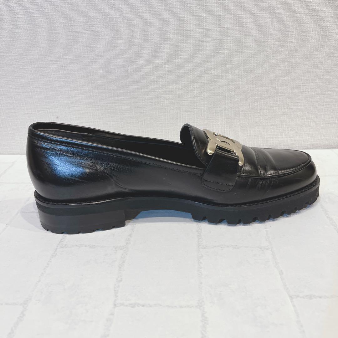 Luca Grossi ルカ グロッシ ローファー レザー 黒 38 イタリア製