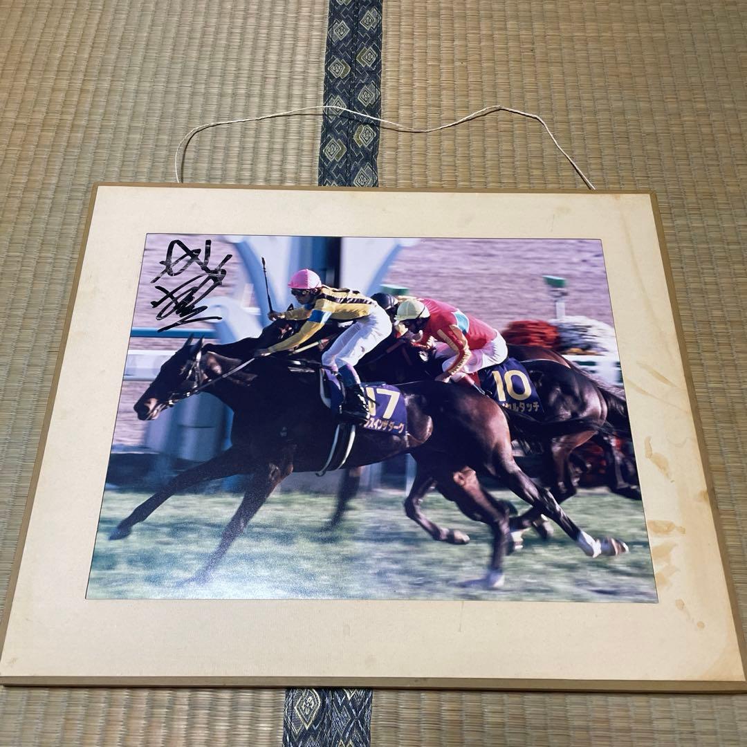 直筆の武豊サイン入り　ダンスインザダーク　菊花賞　木製パネル