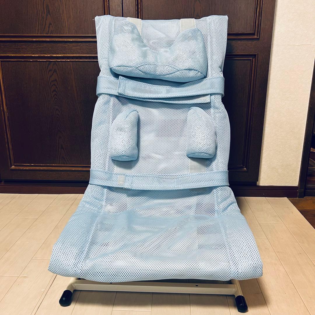 アクアピット メッシュ バスチェア 折りたたみ式 ライトブルー 障がい児用