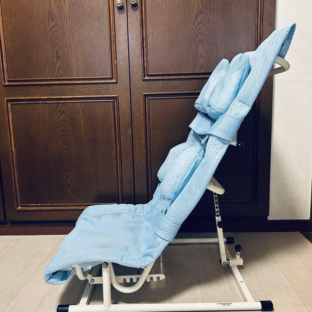 アクアピット メッシュ バスチェア 折りたたみ式 ライトブルー 障がい児用