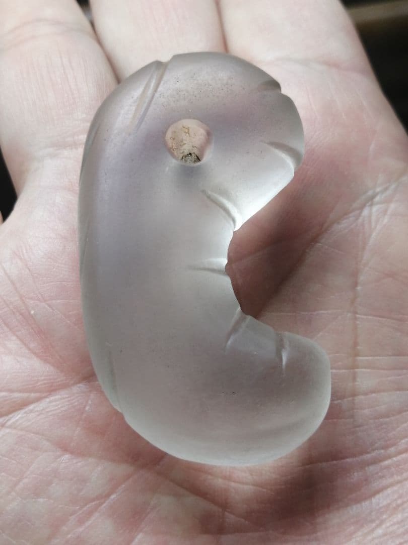 ★【ジャッキー】古墳期『古代水晶勾玉』出土品　大型勾玉5.7cm儀式勾玉