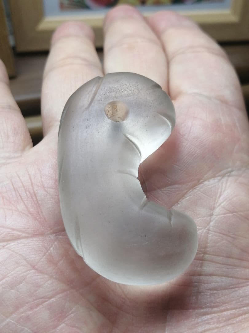 ★【ジャッキー】古墳期『古代水晶勾玉』出土品　大型勾玉5.7cm儀式勾玉