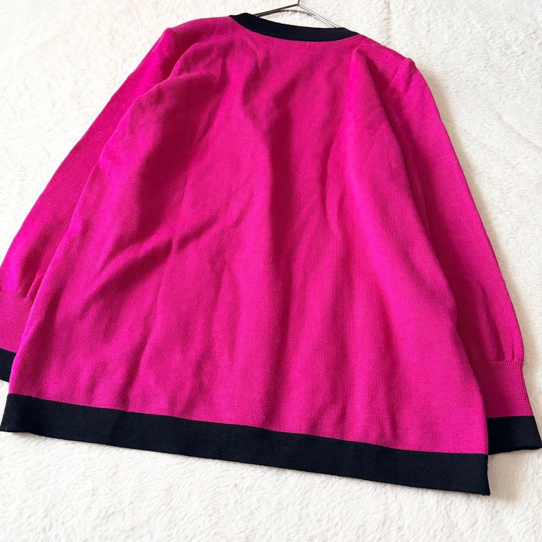 6270 希少✨ イヴサンローラン ニットカーディガン M ピンク 金ボタン