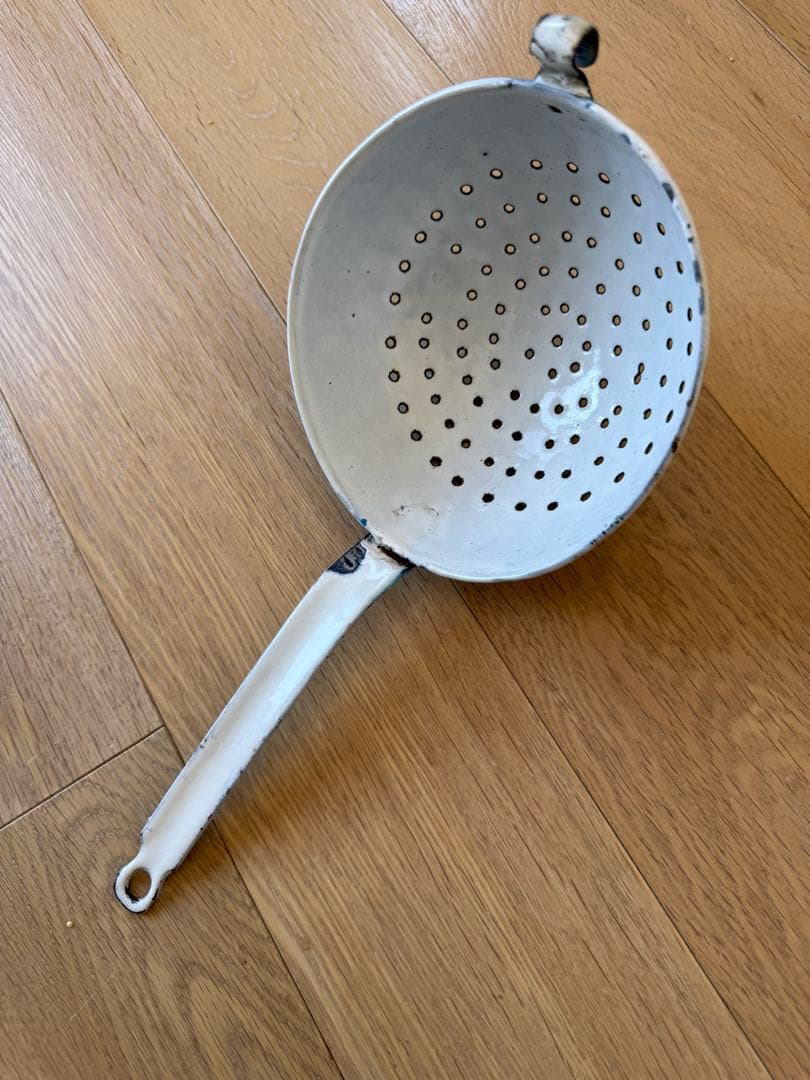 フランスアンティークホーローJapy社ウェディングセット スキマーパエリア片手鍋