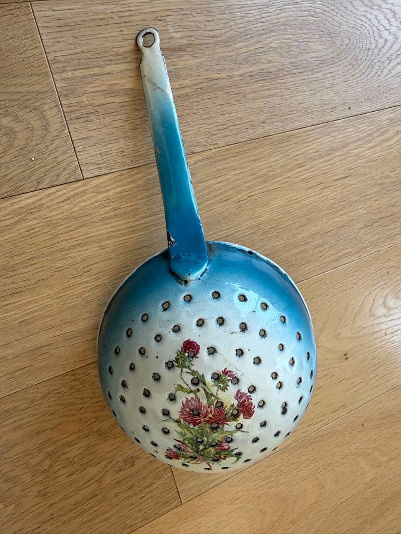 フランスアンティークホーローJapy社ウェディングセット スキマーパエリア片手鍋