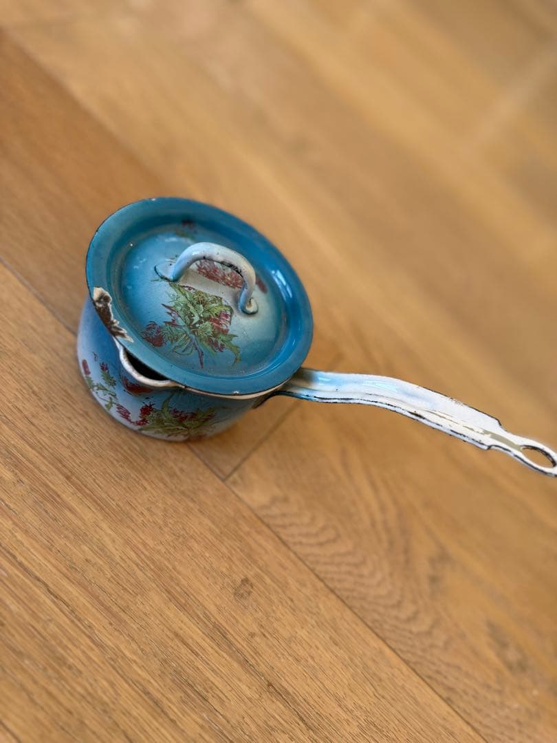 フランスアンティークホーローJapy社ウェディングセット スキマーパエリア片手鍋