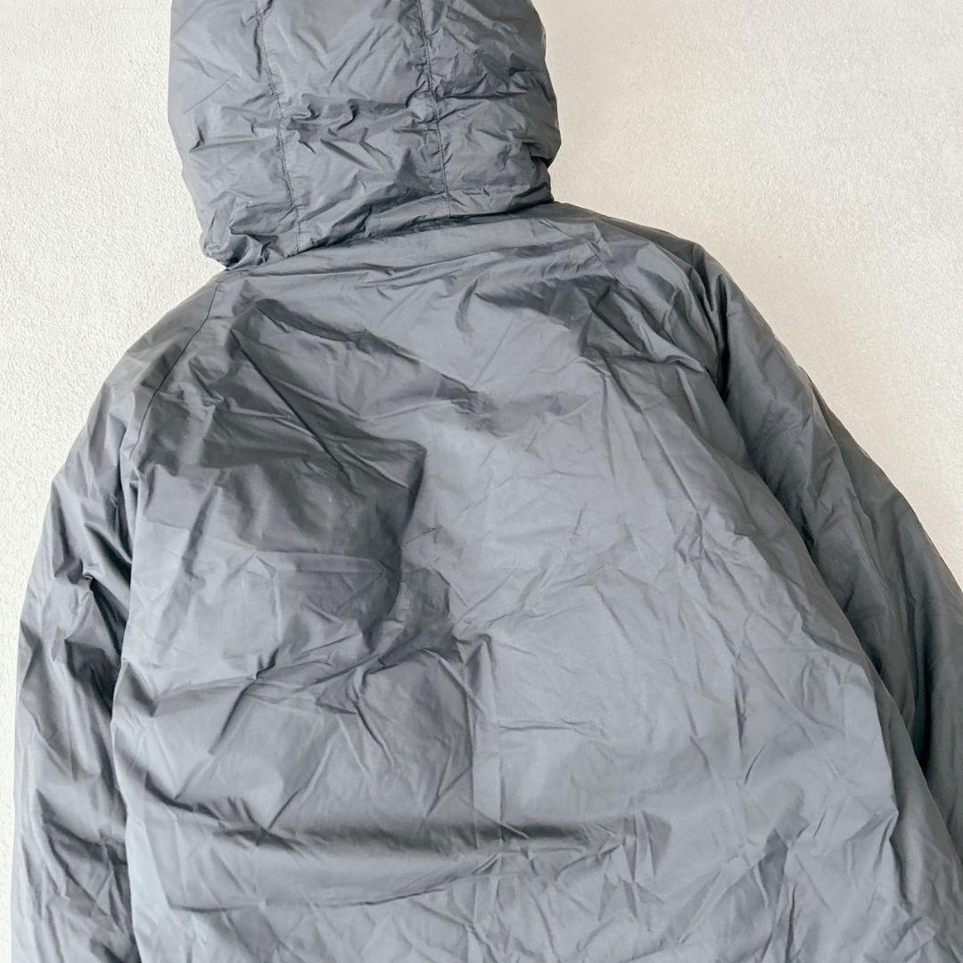 現行 NANGA ナンガ オーロラダウンジャケット フード ブラック 胸ロゴ 黒