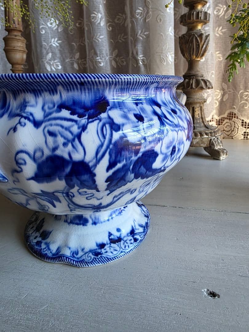 フランスアンティーク CREIL MONTEREAU FLORA スーピエール