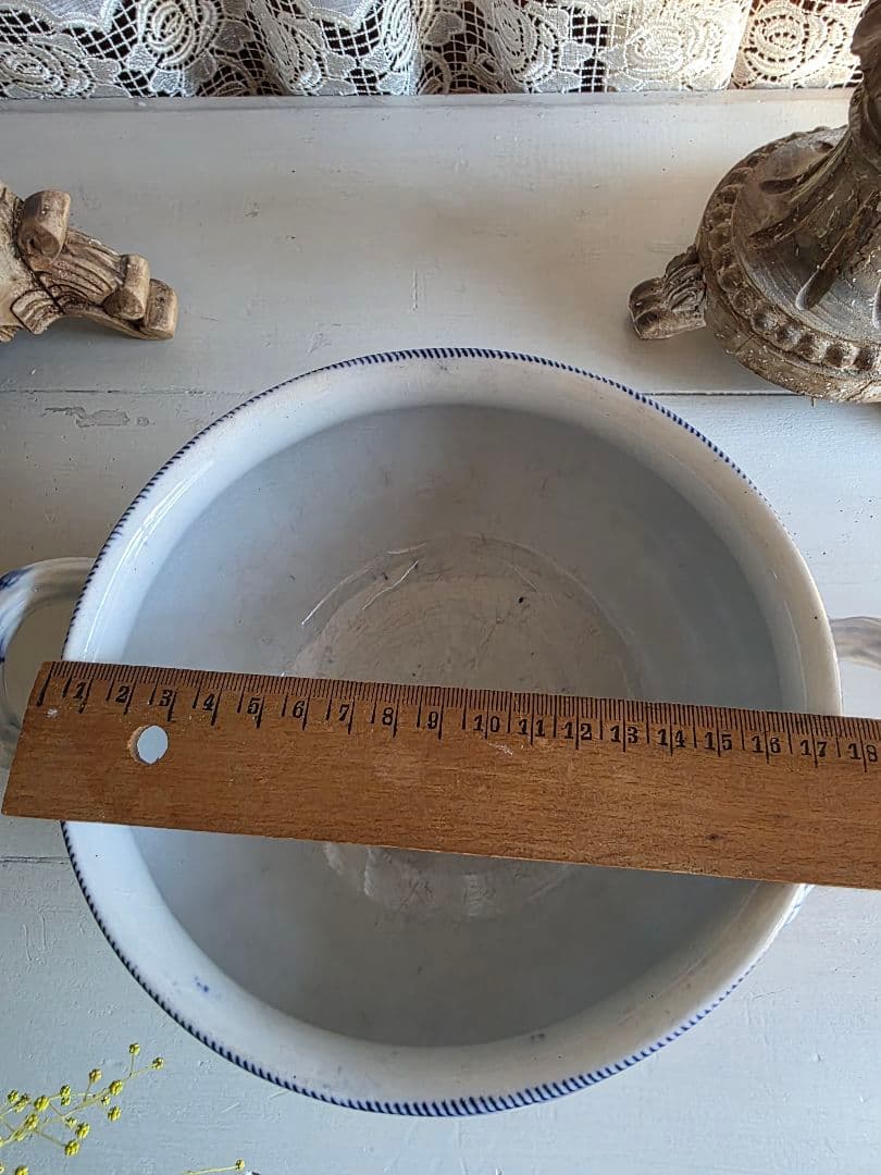 フランスアンティーク CREIL MONTEREAU FLORA スーピエール