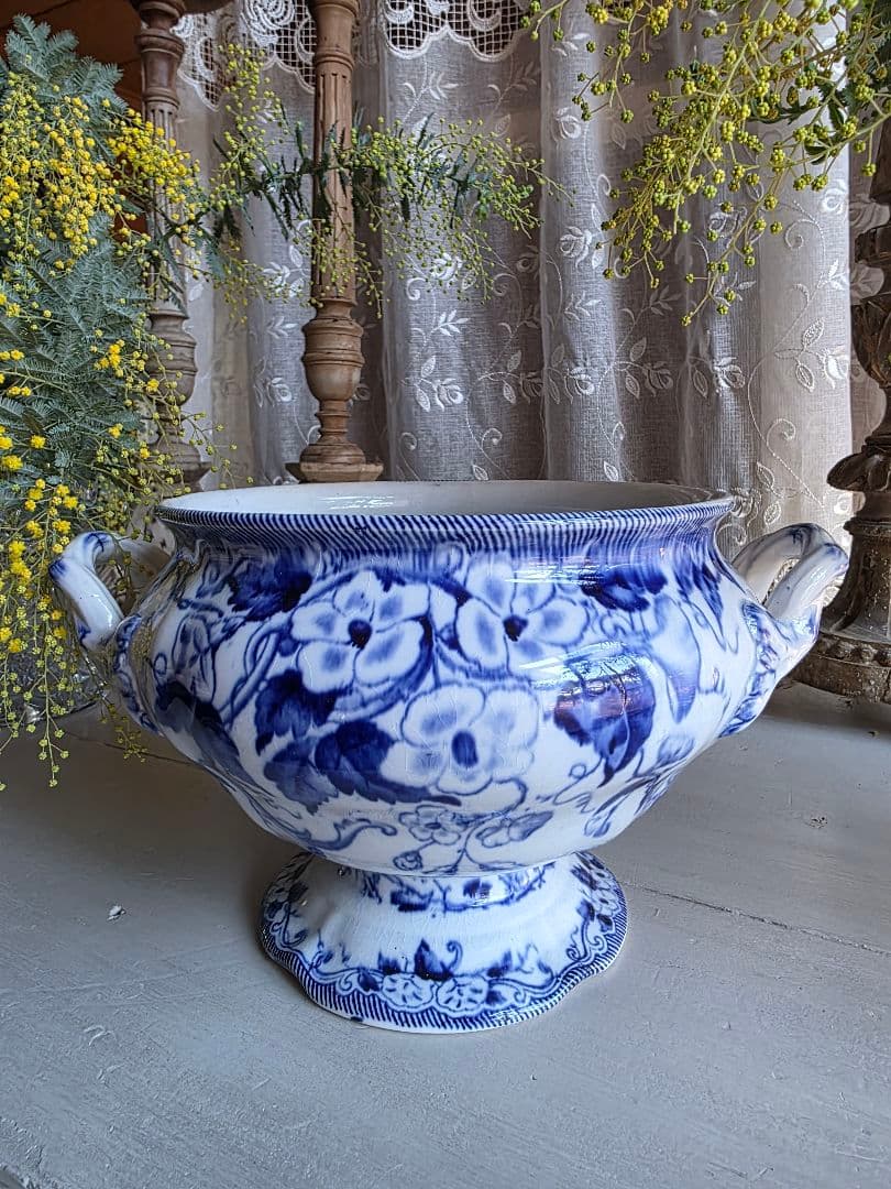 フランスアンティーク CREIL MONTEREAU FLORA スーピエール