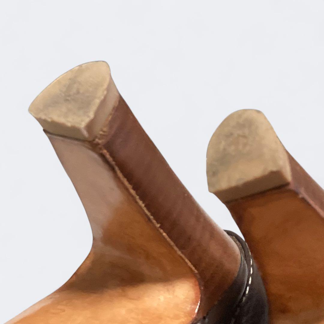 ロロピアーナ　レザー ストラップサンダル　35　22cm相当　ブラウン系