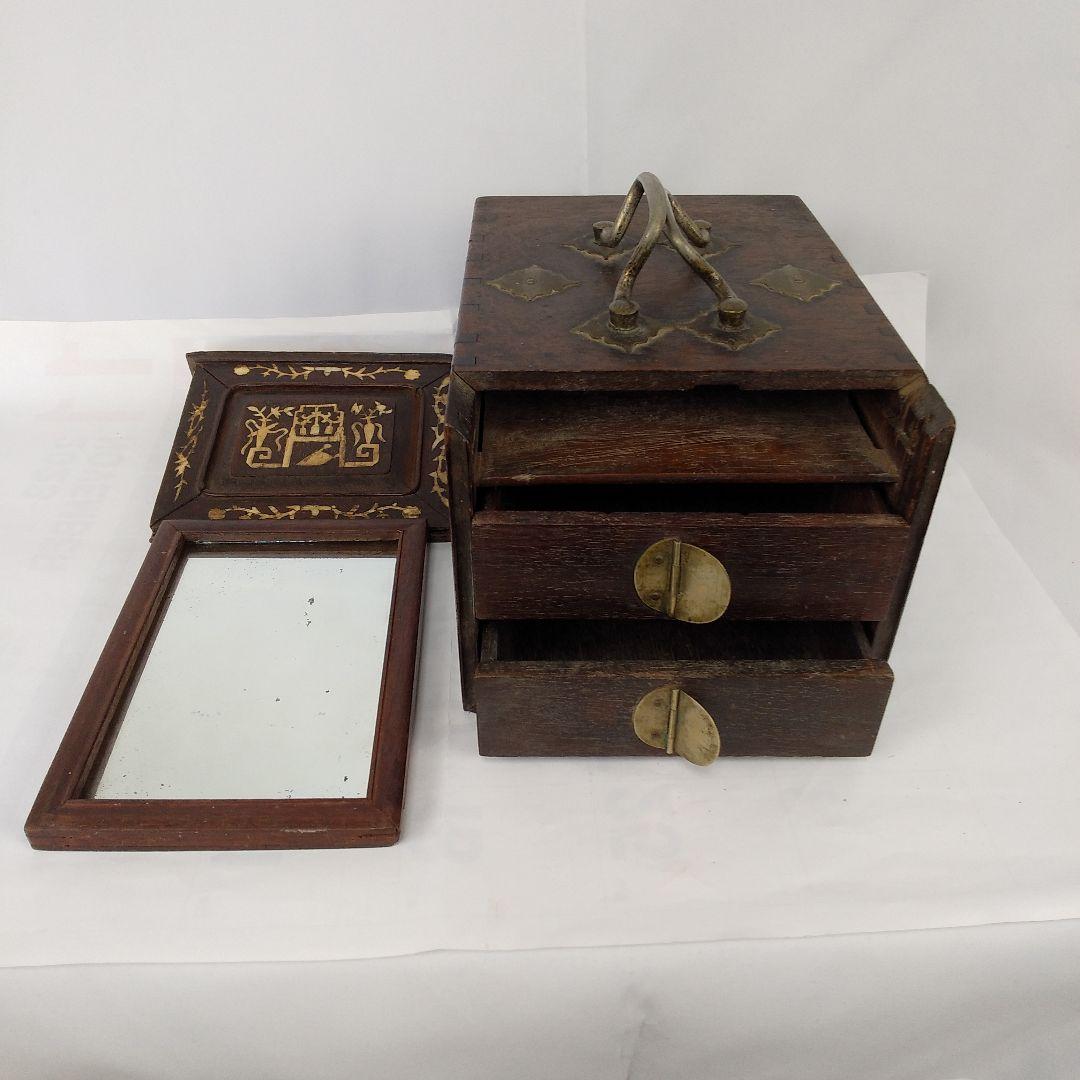 李朝化粧箱　李朝民芸家具　李朝家具　化粧箱　収納箱　木製箱　木箱　木工