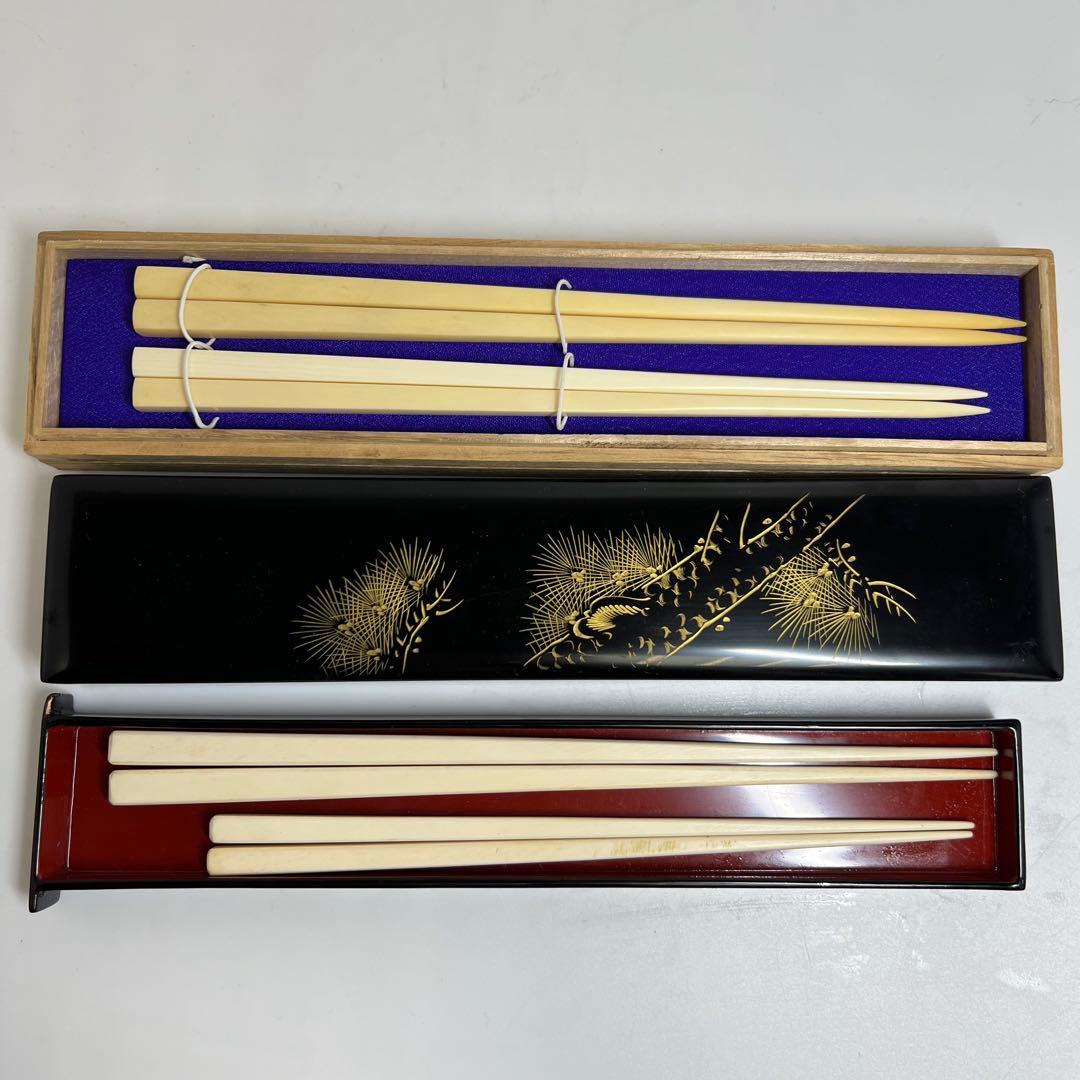 極上　箸　4膳　共箱　113g 東K8-0112☆2F
