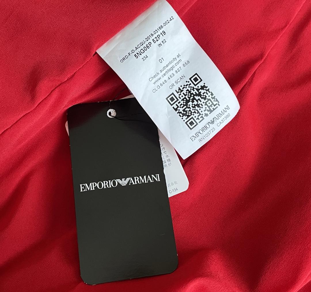 極美品 エンポリオアルマーニ 羊革 ラムレザー ライダース ジャケット 42 赤