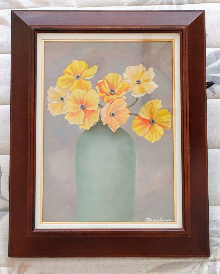 渋谷誠 「ポピー」 油彩 F4 額装