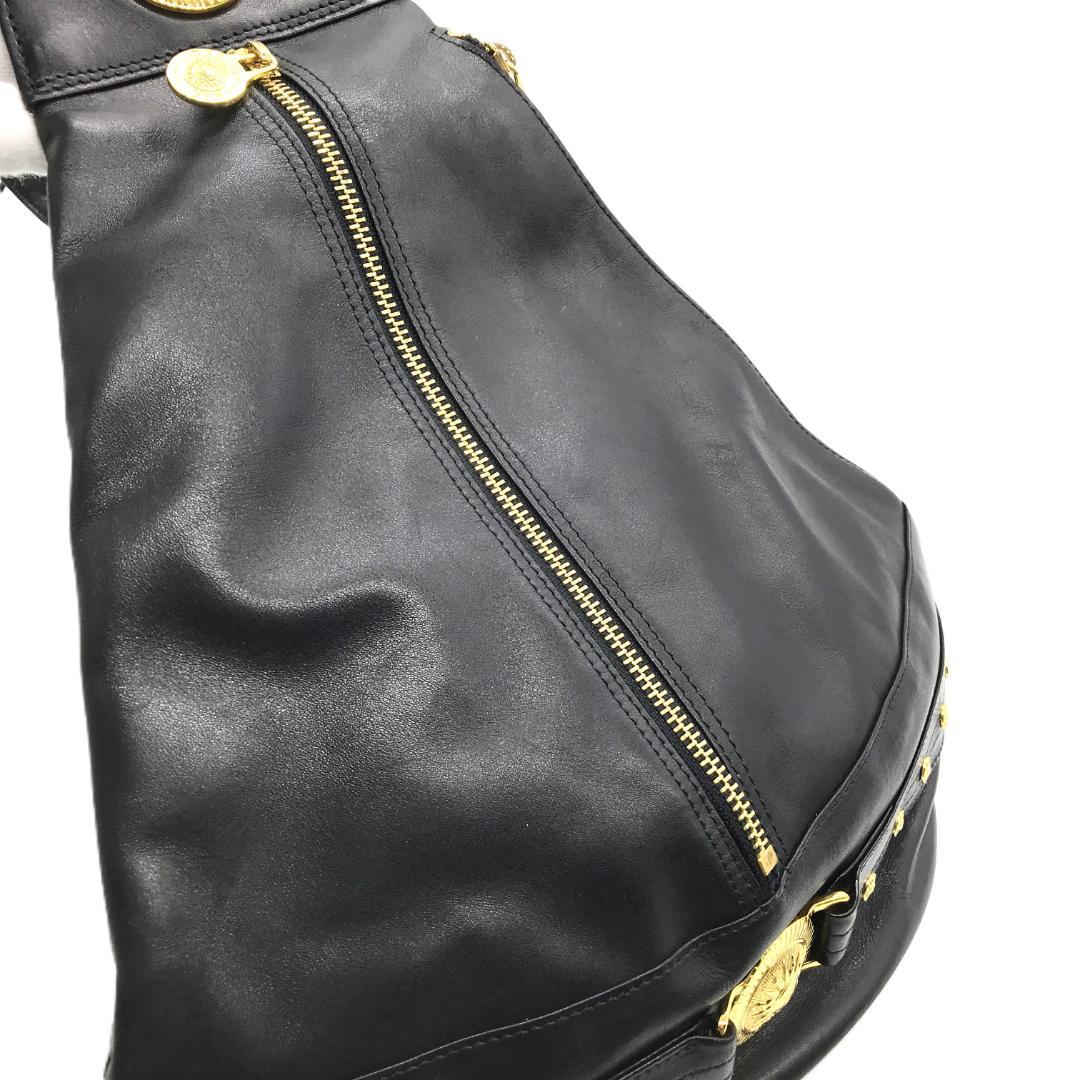 【美品】ヴェルサーチ サンバースト ショルダーバッグ ボディバッグ レザー