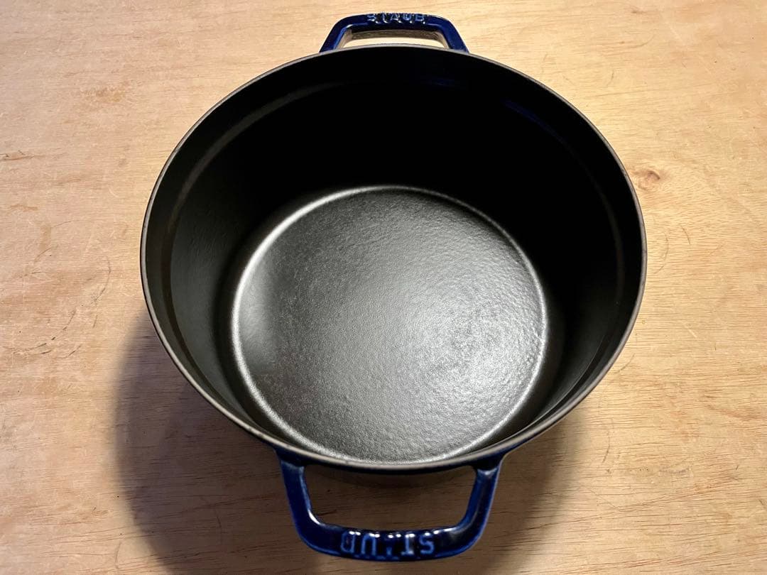 STAUB//ステンレススチール蒸し器付き両手鍋//26cm//ブルー