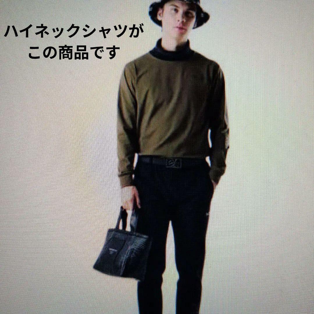 SY32:メンズ:Lサイズ:ハイネックシャツ:オリーブ色