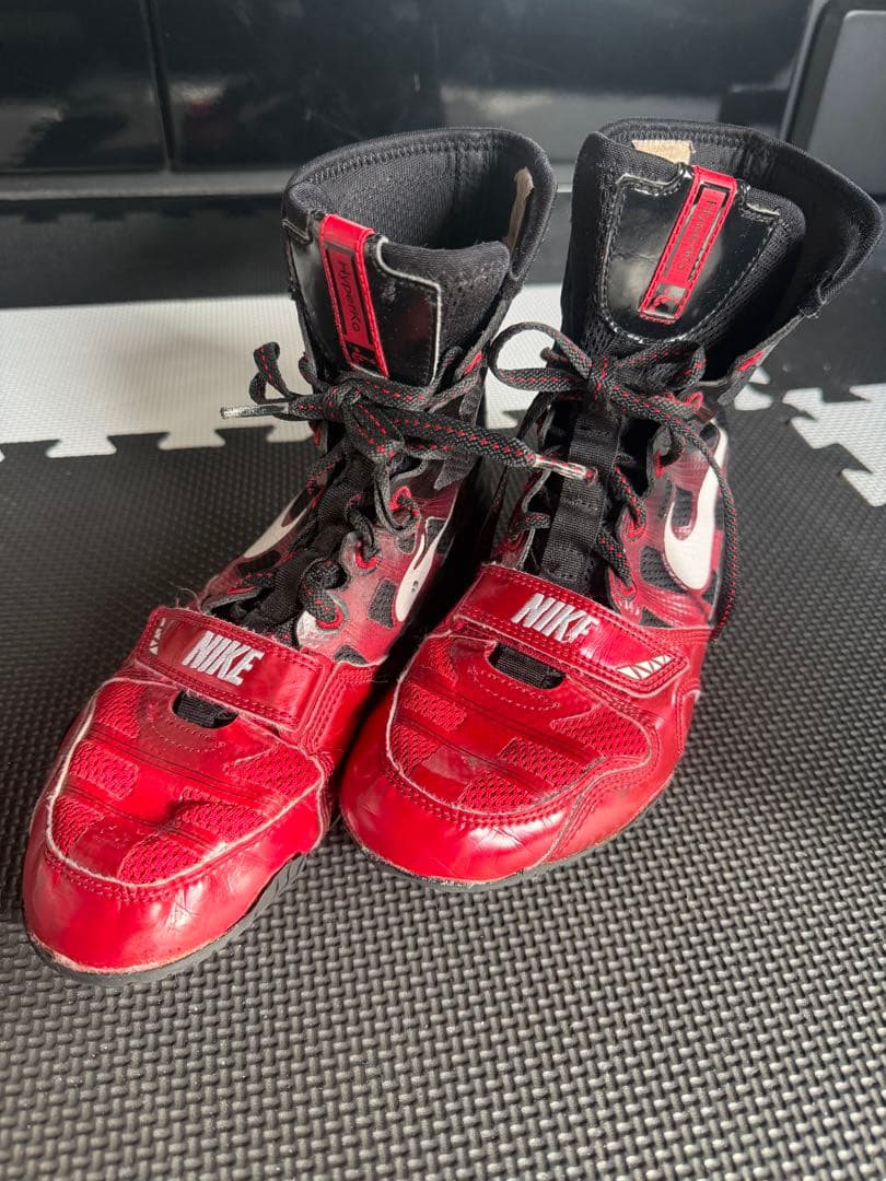 NIKE ボクシングシューズ 24.5cm ハイパーKO 【赤黒】