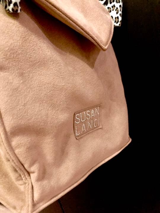 【美品】スーザンランシー オーダー キャリーバッグ ブラウン×ライトブルー