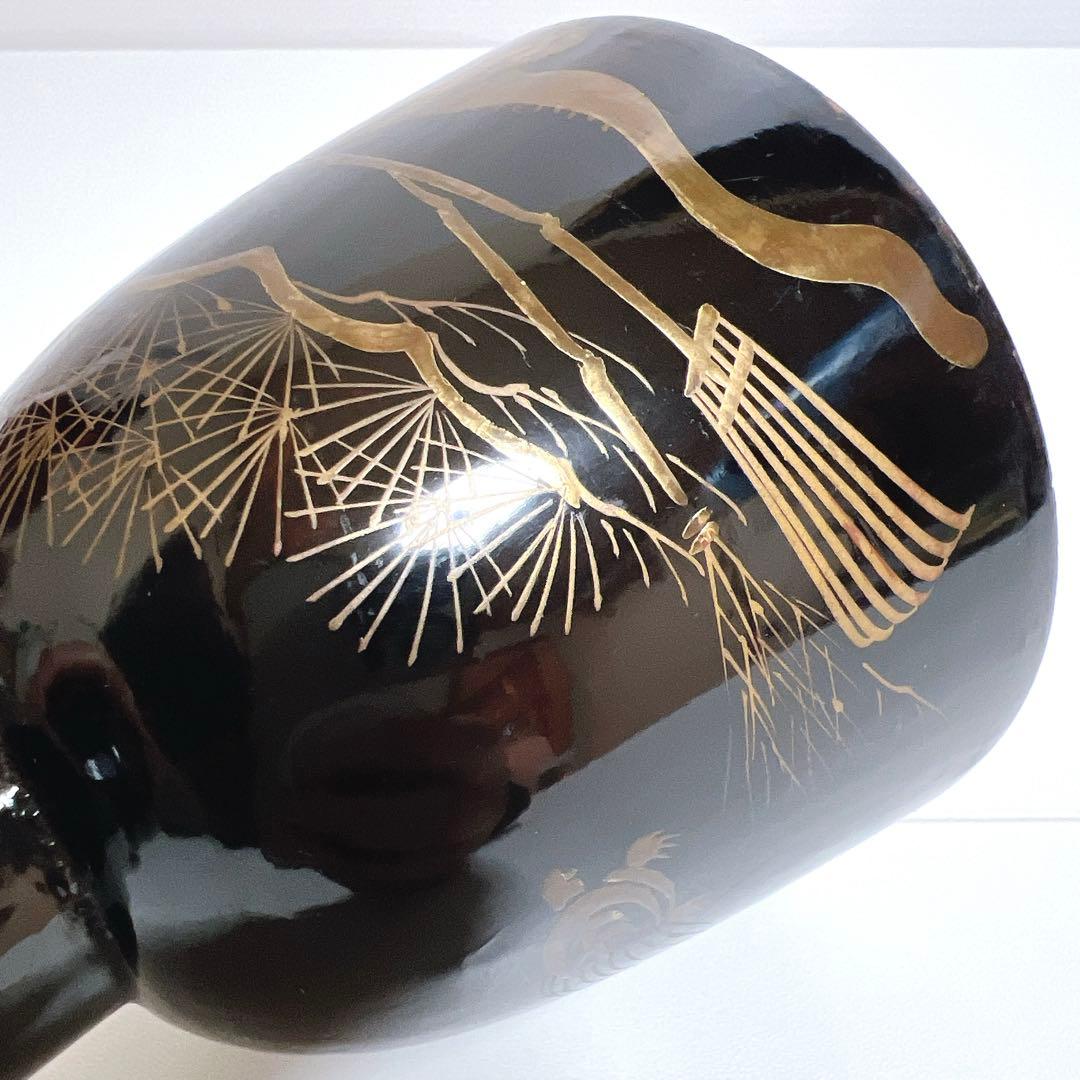 【蒔絵】小鼓 漆塗り 鶴絵柄　鶴亀　松葉　鼓胴 和楽器 雅楽 神楽 能楽