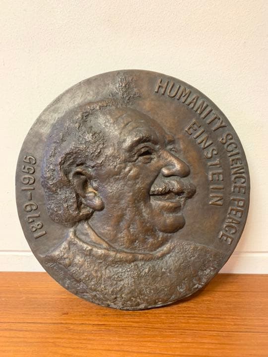 レリーフ　アインシュタイン　Einstein 作家物　サインあり　アイアン