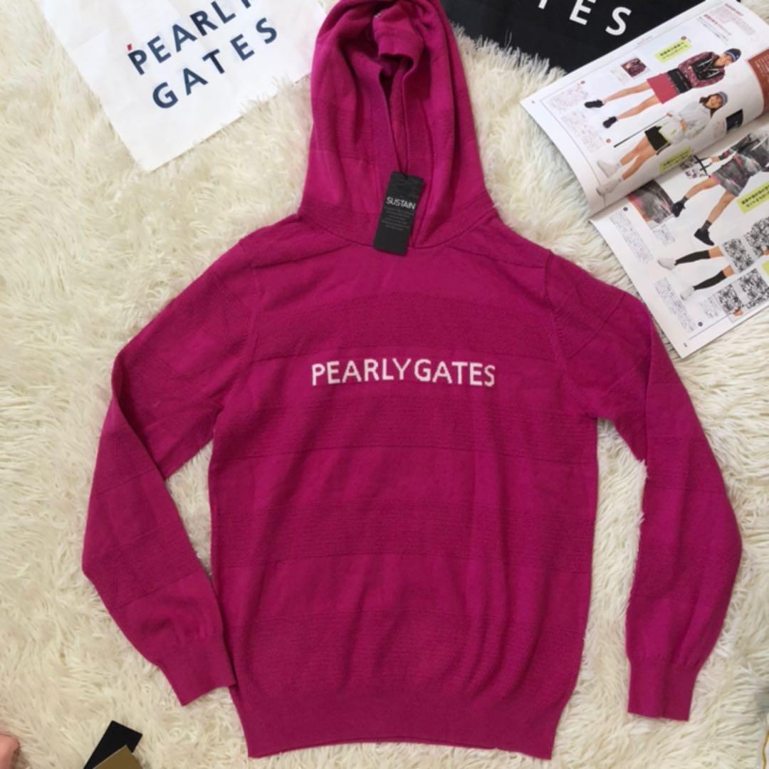 人気完売品パーリーゲイツカシミヤタッチ天竺鹿の子ニットプルオーバーサイズ2