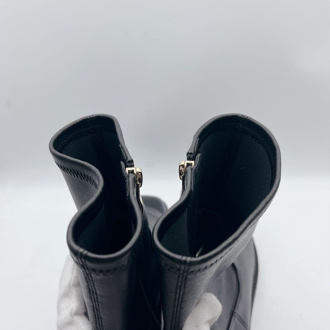 現行品✨ヒミコ トラックソールストレッチブーツ 黒 サイドジップ 本革 25cm