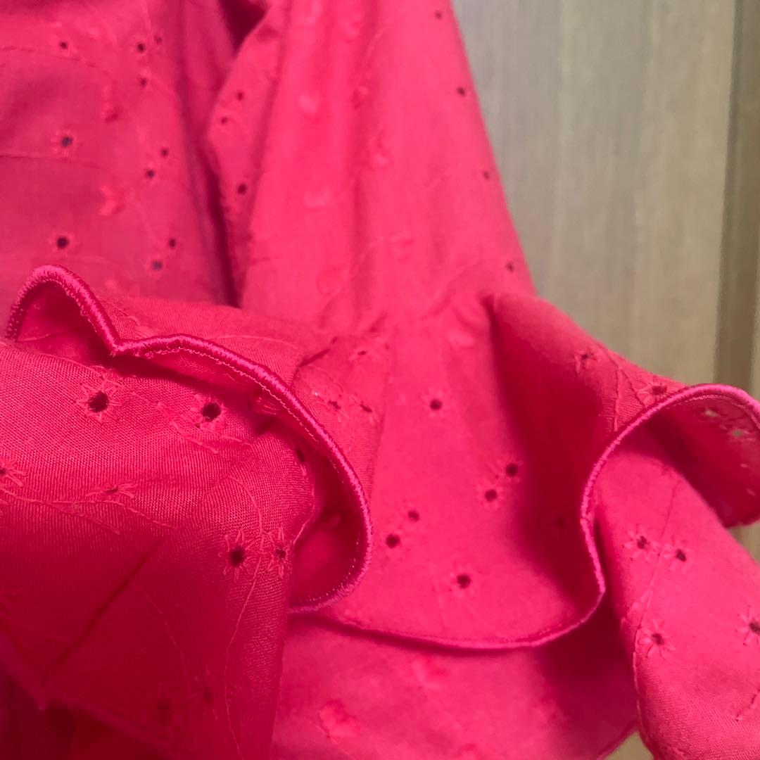 フラメンコ衣装　マーメイド　赤ブラウス七分とマーメイドファルダ　M