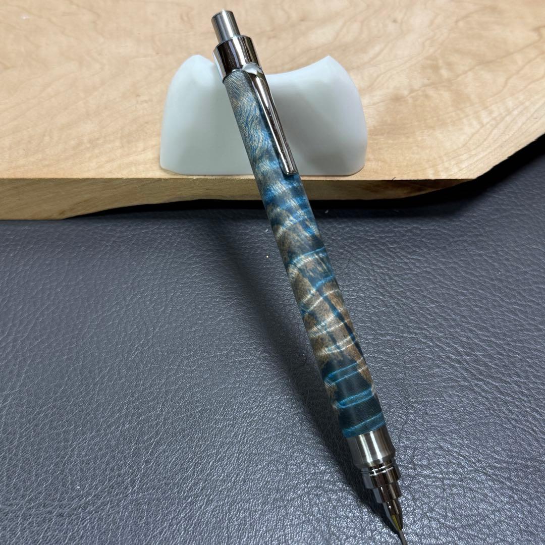 168栃トラ杢スタビ　木製シャーペン　最強低重心R② ステンレス