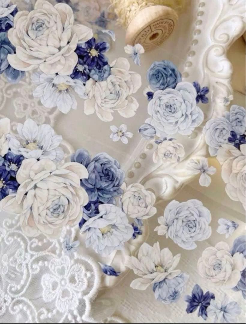 PET 5.5cm×5m 霜屿花 海外マスキングテープ　海外マステ　花