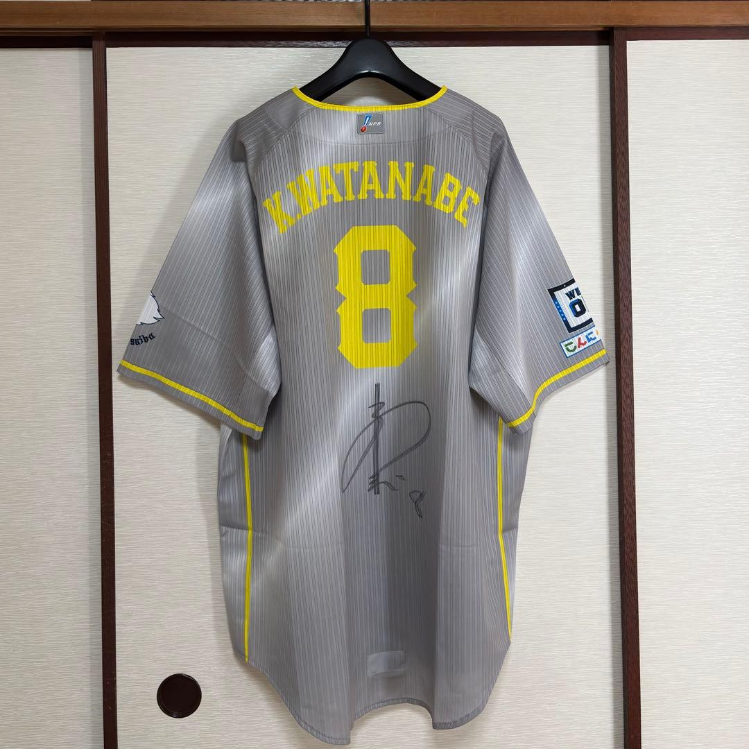 埼玉西武ライオンズ 渡部健人 実使用 Laview ユニフォーム 直筆サイン入り