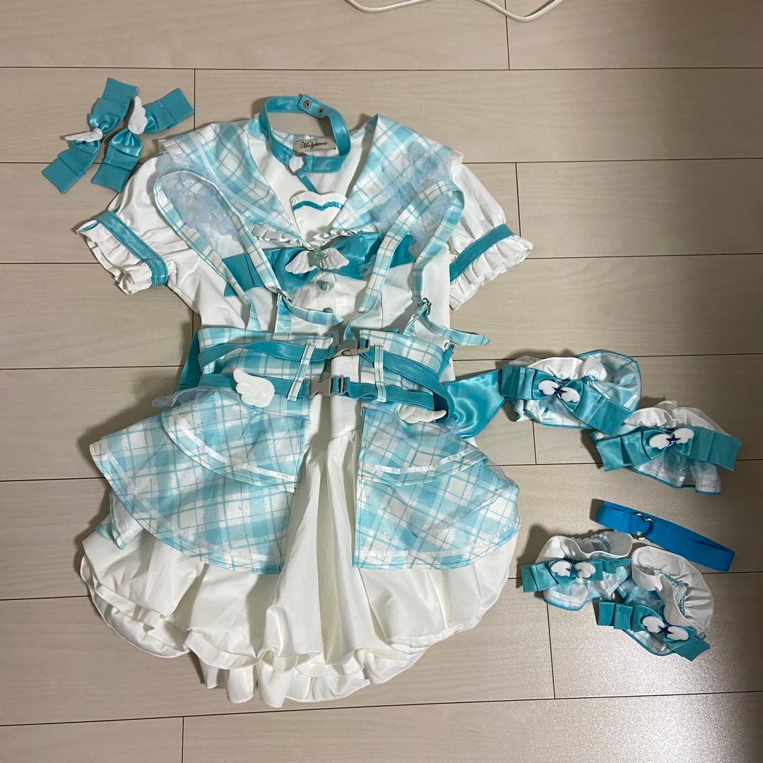 マリームーン　魔法少女　コスプレ　ファンシーチェックセーラー　ブルー　水色