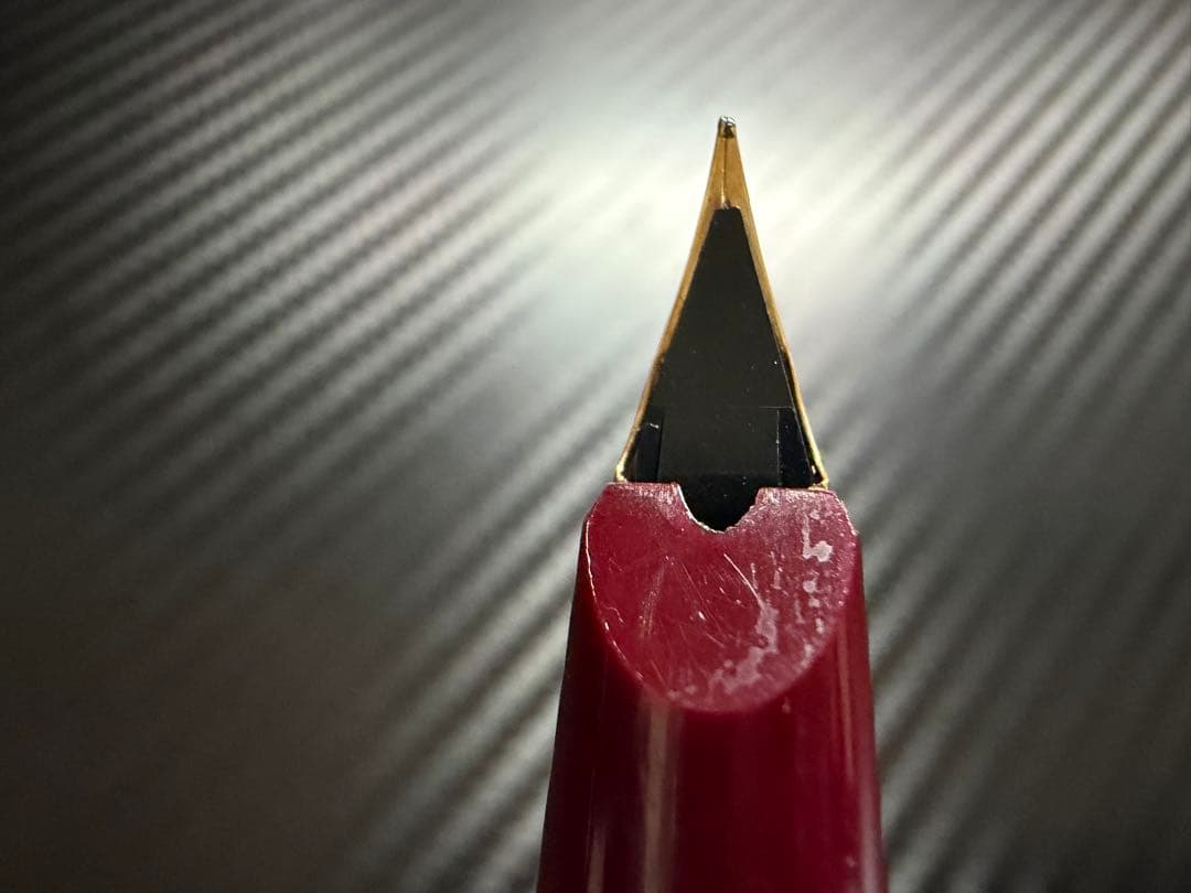 美品 モンブラン No.221 EF 極細字 ボルドー 両用式 万年筆