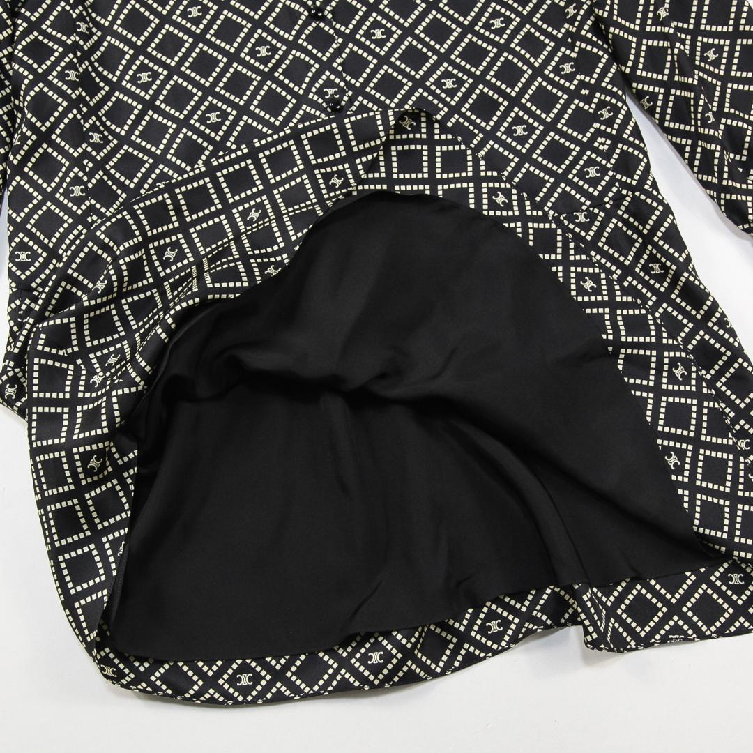 極美品 CELINE 24AW バスク ミニドレス / シルクツイル トリオンフ