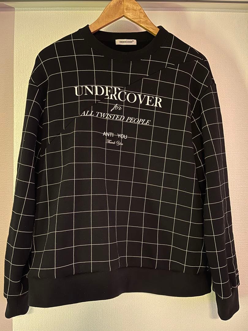 UNDERCOVER チェック柄　スウェット　ブラック　3